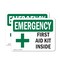 Signmission First Aid Kit Inside With Symbol, 7 in W x Rectangle, Vinyl Decal OS-2PACK-EM-D-57-L-10372 - alternate 1